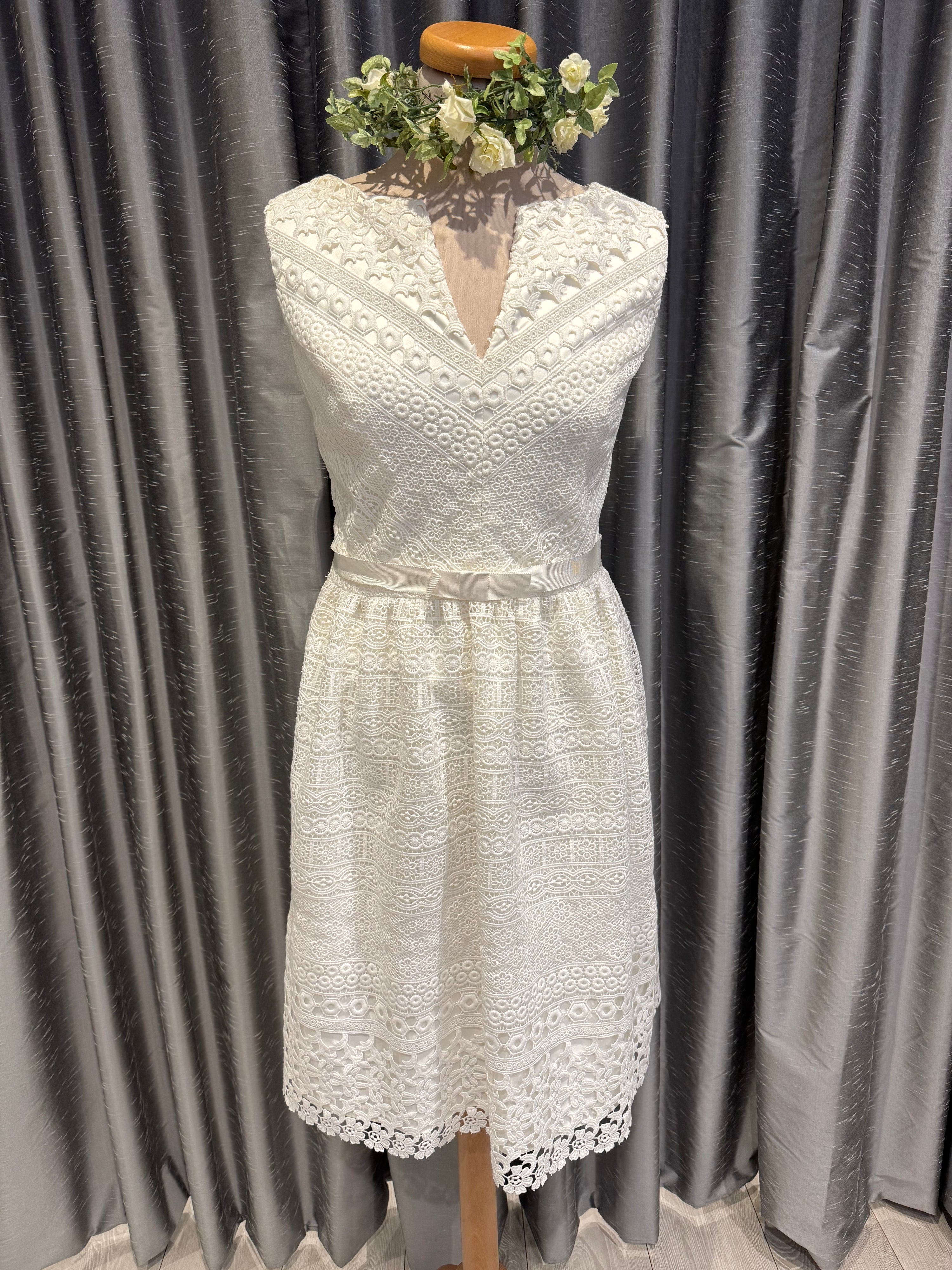Dessy Ivory Short Bridal Dress