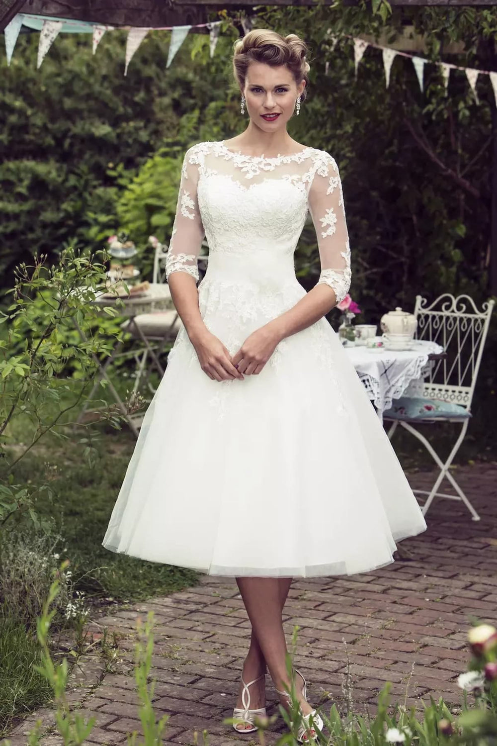 Front view of Bonnie Bridal Gown in Ivory.