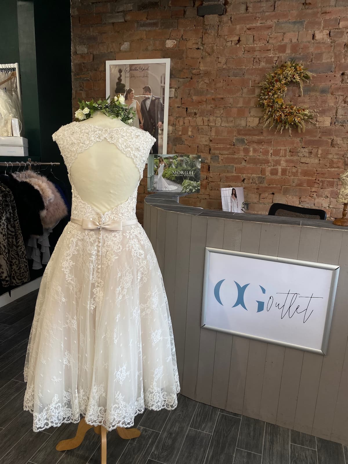 View of keyhole back on Mia Bridal Gown.