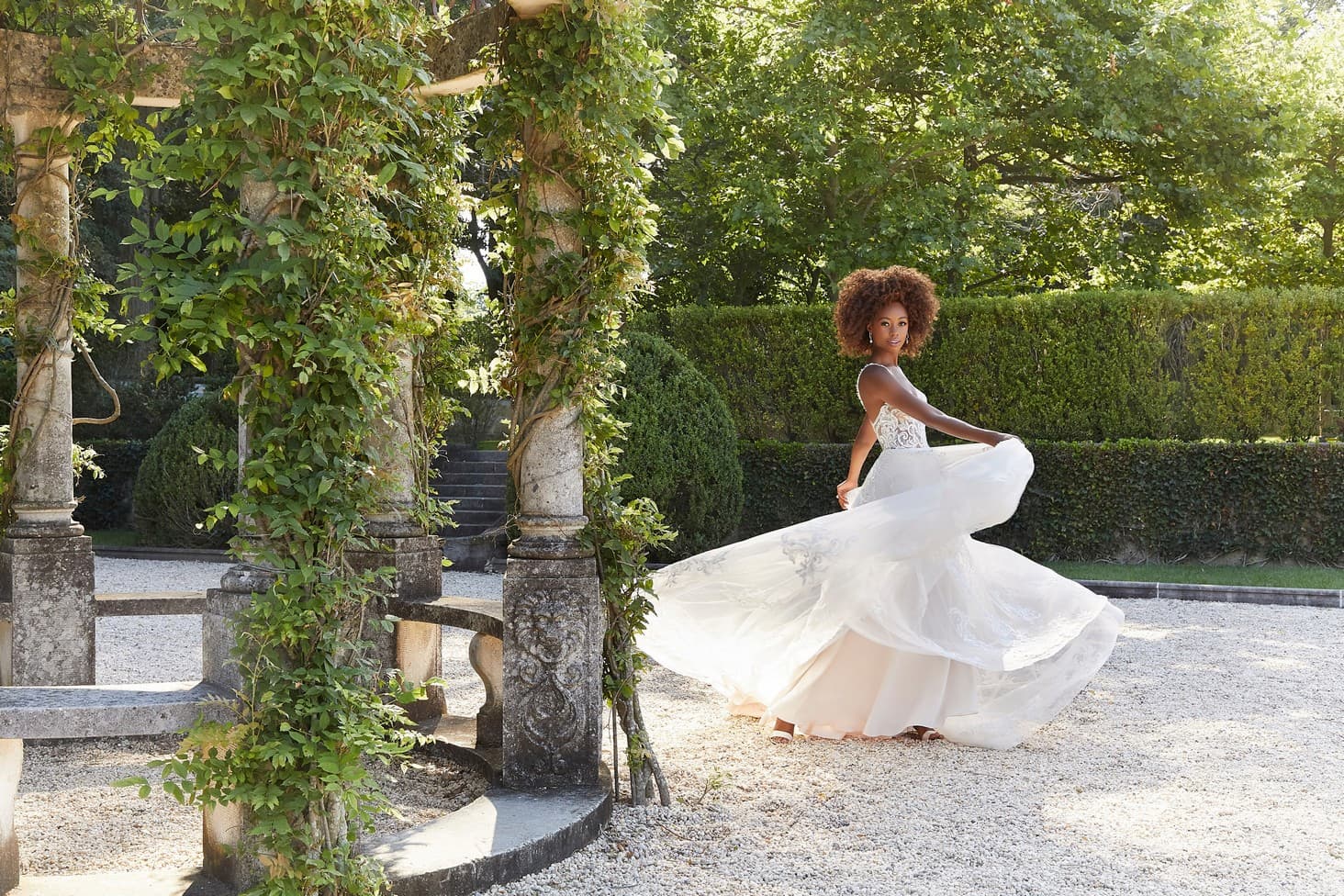 Model wearing Morilee 2309 Brenda bridal gown