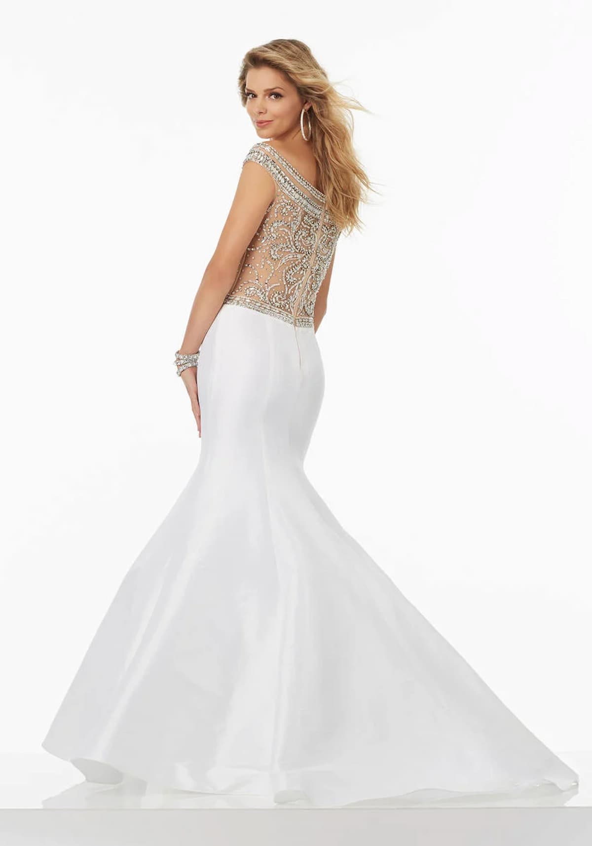 Back view of Morilee 99158 Prom Dress only available with teal skirt.