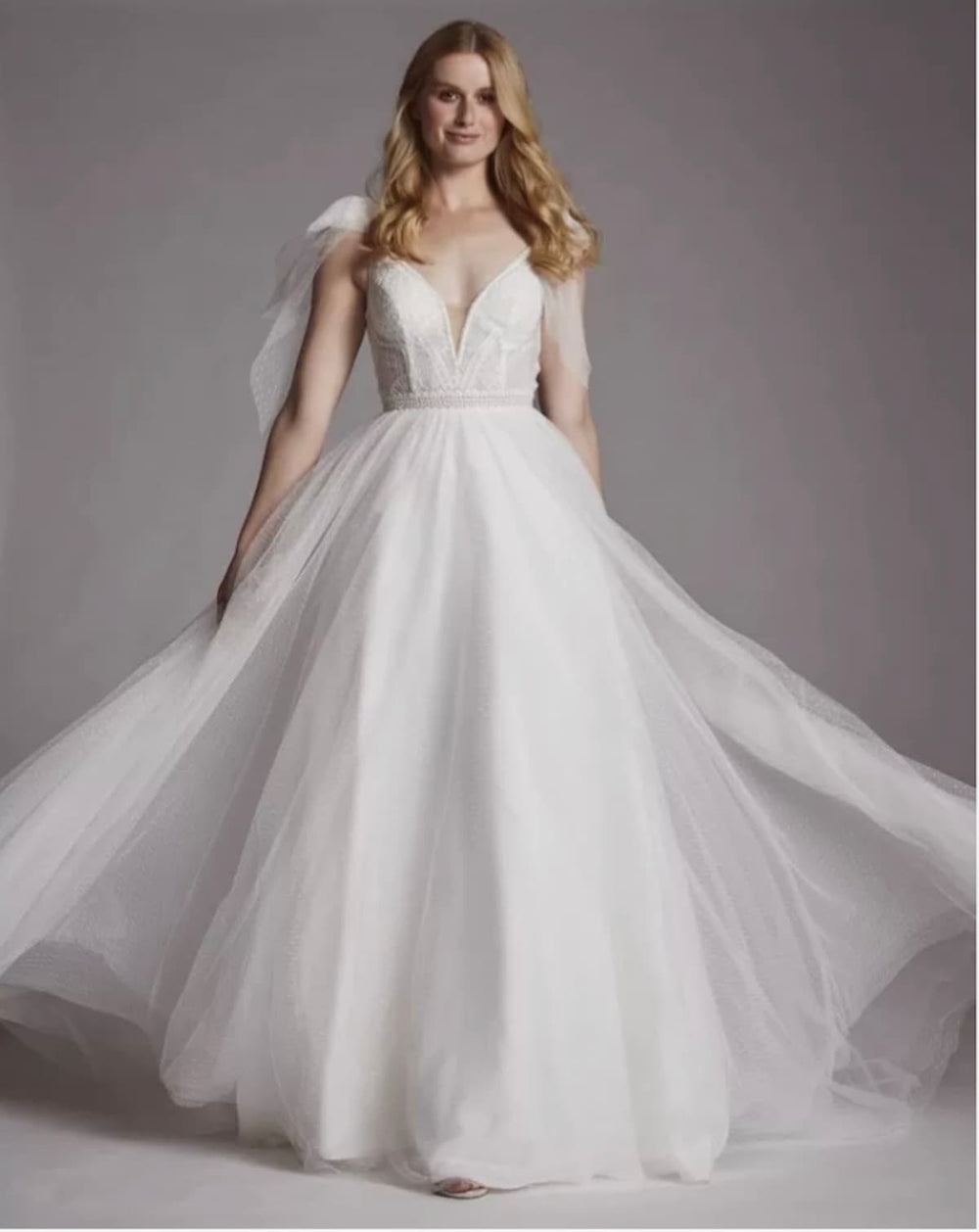 Front view of Tiffanys TM3201 Bridal Gown in Ivory/Nude.