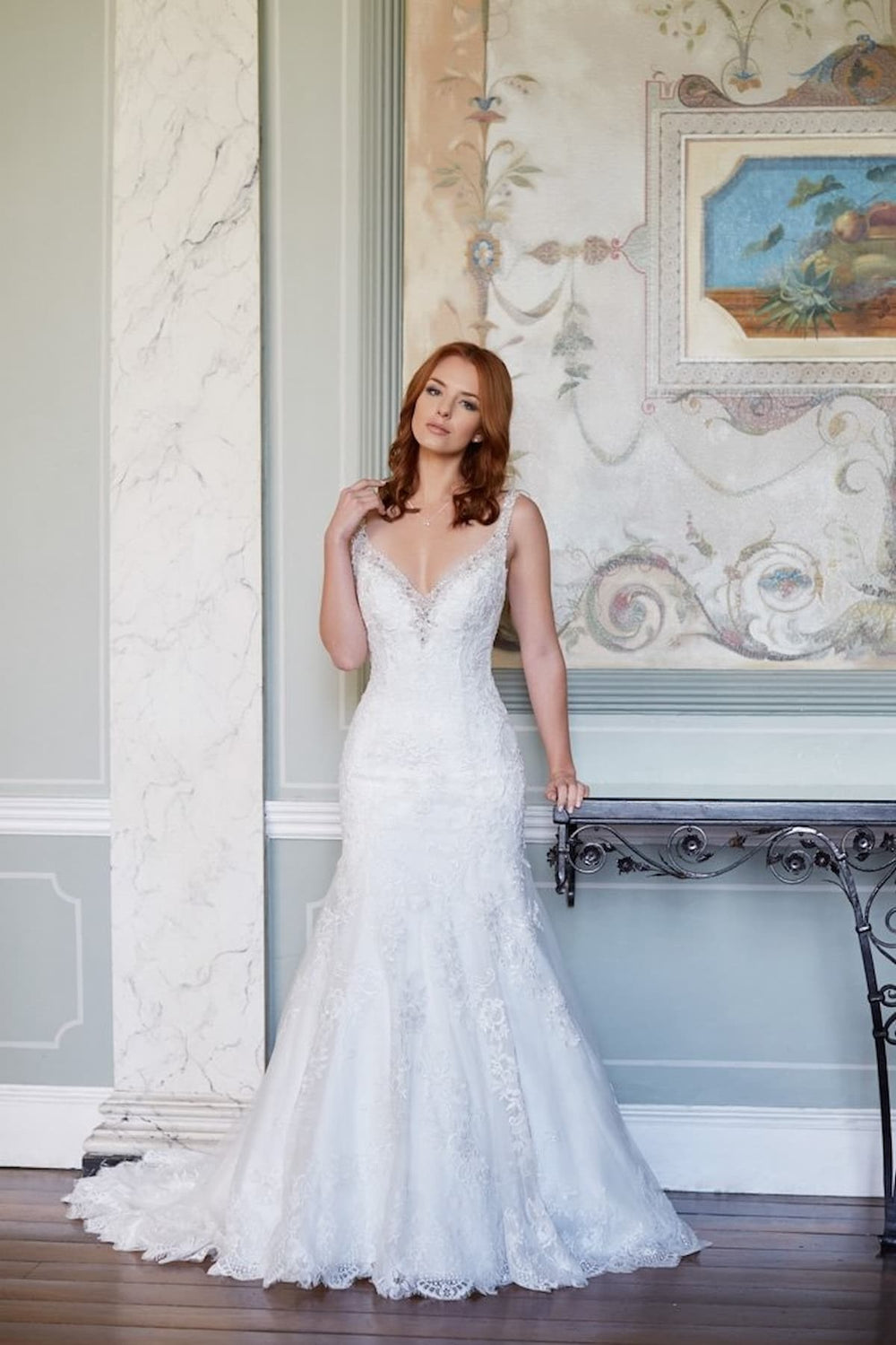 Front view of Tiffanys Athens Bridal Gown in Ivory.