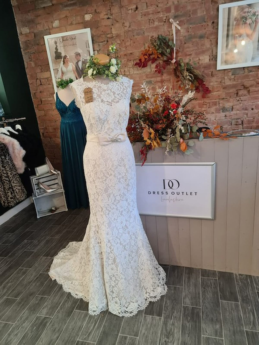 Front view of White Rose 704H Bridal Gown in Ivory/Pearl.